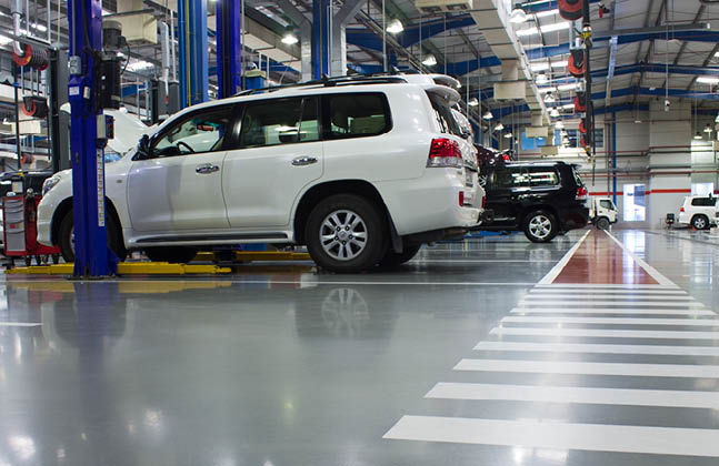 Colourful Floor Finish for Hi-Tech Automotive Service Centre in Dubai 03